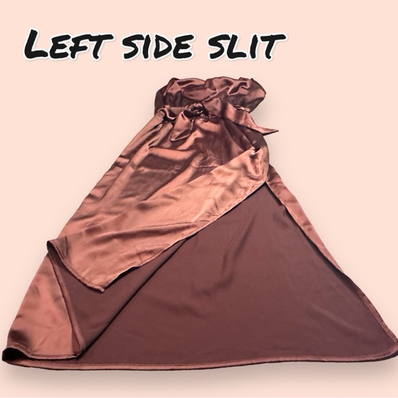 💥HP💥NWT Vernacular Boatneck Line Drop Waist Maxi Dress in Bronze. Size Small - Picture 9 of 14